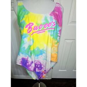 Buc-ees Beaver One Piece Swimsuit Womens XXL tie dye Bucees Bathing Suit